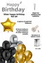Silver Happy Birthday Foil Balloon Set Gold Black Silver Birthday Party Decorations - 2