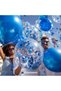 20 Blue Confetti Balloon Set (10 Metallic Blue Balloons, 10 Transparent Balloons, 10g Silver Balloon Confetti) - 3