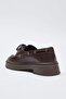 Kahverengi Bağcık Detaylı Kadın Loafer TAKAW26LA00005 - 6