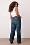 Mavi Yüksek Bel Comfort/Orta Esnek Straight Fit Denim Büyük Beden Jeans TBBSS24CJ00051 - 4