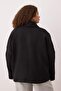 Siyah Regular Yünlü Oversize Kaşe Kısa Ceket Kaban TWOAW26DD00009 - 4