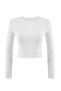 Black-White 2 Pack Fitted Crew Neck Crop Ribbed Stretchy Knitted Blouse TWOAW22BZ0331 - 23