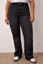 More Sustainable Siyah Yüksek Bel Comfort/Orta Esnek Straight Fit Büyük Beden Jeans TBBAW24CJ00045 - 3