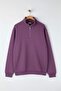 Purple Large Size Oversize Stand Collar Zipper Inside Fleece Sweatshirt Tmnaw24Ao00024 - 6