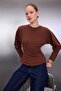 Brown Thick Non-Shardon Knitted Crew Neck Sweatshirt Twoaw26Sw00068