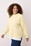 Sarı Alttan T-Shirt Çıkma Görünümlü İnce Örme Büyük Beden Sweatshirt TBBAW23AO00023 - 2