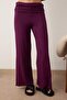 Mürdüm Yaka Detaylı Bel Katlamalı Örme Pijama Takımı THMAW26PT00151 - 3
