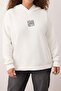 Ekru Oversize/Bol Kesim Nakışlı Kalın İçi Polarlı Örme Sweatshirt TBBAW26AO00010 - 3