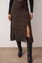 More Sustainable Brown Slit Detailed Leopard Patterned Midi Woven Skirt Twoss20Et0230 - 3