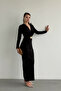 Draped Long Dress with Belt and Accessories