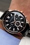 Men's Wristwatch 3 Atm Water Resistant Black Color Steel Band Elg370 - 3