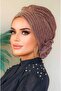 Copper Pleated Evening Dress Ready Turban - 4
