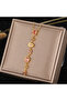 7 Element Y Necklace Gold Color Pink Stone