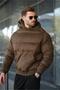 Khaki Hooded Men's Puffer Jacket 7235