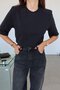 Basic T-Shirt with Padded Shoulders - 2