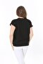 Women's Plus Size Black Relaxed Fit Chest Pocket Short Sleeve Blouse 65N37856 - 7