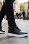 Sneaker Sports Shoes Black White Casual Comfortable Quality Lace-Up Orthopedic Suitable for Winter Floti