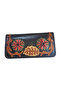 100% LEATHER HANDMADE WOMEN'S WALLET WITH HORIZONTAL PHONE COMPARTMENT ZIPPER AND FENCE FAPER (LIVA) - 2