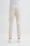0004 Button Closure Jogger Men's Trousers with Elastic Waist and Legs Ecru - 2