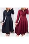 Button detailed double-breasted collar dress - 3