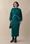Double Trimmed Emerald Green Knitwear Set - 3