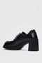 Saviel Lace Detailed Thick Heel Women's Shoes - Black Patent Leather - 4