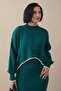 Double Trimmed Emerald Green Knitwear Set - 2