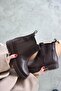 Whitney Genuine Leather Elastic Women's Short Boots - BROWN