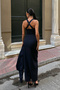 Navy Blue Design Crop Jacket Dress Two Piece Set - 3