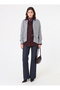 Zipper Detailed Knitwear Bomber Cardigan - Gray -