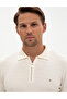 Ecru Slim Fit Zippered Polo Collar Basic Knitwear Sweater 50314191-Vr019 - 2
