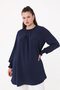 Large Size Aerobin Tunic with Sleeves - Dark Indigo - Alia - 3