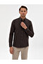 Brown Flannel Textured Slim Fit Long Sleeve Shirt 50316751-Vr029