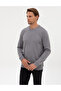 Gray 2 Thread Regular Fit Crew Neck Basic Sweatshirt 50314054-Vr024 - 3