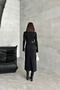 Women's Jeans Cotton Slit Long Black Denim Skirt - 5