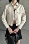 Women's Jeansvibe Pocketed Cotton Short Cream Jeans Jacket - 4