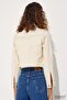 Women's Jeansvibe Pocketed Cotton Short Cream Jeans Jacket - 5