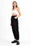 Women's Elastic Waist Wide Leg Black Jeans