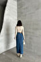 Women's Ankle-Length Long Slit Slim Blue Denim Skirt - 5