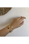 Gold Color White Clover Steel Bracelet Gift for Lover Gift for Friend Birthday Gift - 2