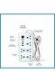 2500w Universal Extension Cord with 4 Power Socket and 3 USB Slots type C PD Charging slot - 2