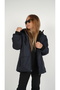 Dark Blue Girl's Water and Windproof Hooded Coat with Wersoft Inside - 4