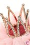 Pink Tulle with Pearl Crystal Stone Queen Princess Girl's Crown - Party Birthday Pens Hair Clip - 5