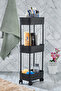 Vlh-easy 3-Tier Multi-Purpose Shelf منظم الحمام والمطبخ (مع عجلات) - 2