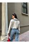 Women's Collar Tassel Bead Detailed Shirt - 5