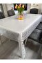 مفرش طاولة - مظهر مطرز بالدانتيل - شفاف - غير مثقوب - PVC - 7