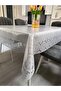 مفرش طاولة - مظهر مطرز بالدانتيل - شفاف - غير مثقوب - PVC - 2