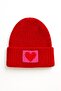 Red Wool Beret Pink Red Heart Punch Luxury Hat - 2