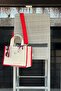 Red & Ecru Canvas Balat Tote Bag Adjustable Strap Women's Hand and Shoulder Bag - 6