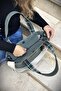 Pine Green Pera Waxed Canvas Tote Bag Waxed Canvas Adjustable Strap Women's Shoulder Bag - 4